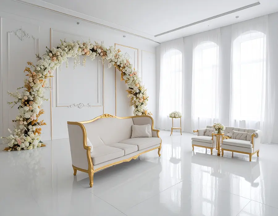 웨딩 스튜디오 실내 촬영 세트