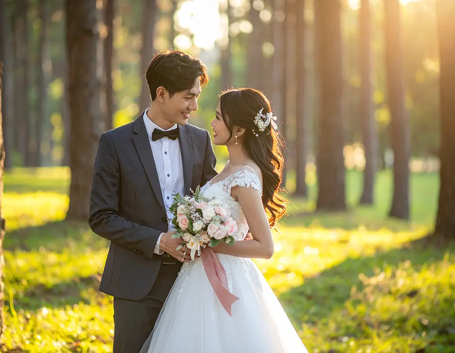 야외 웨딩 촬영