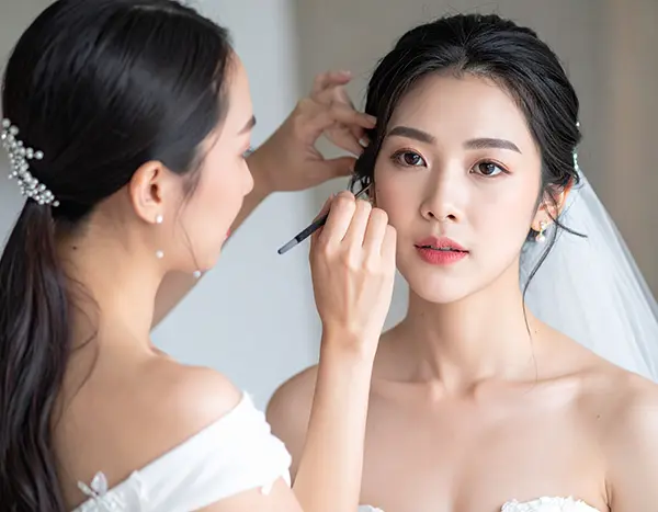 웨딩홀에서 예식 준비를 하는 모습