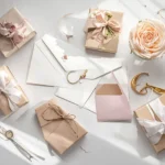 청첩장과 예물 준비를 하는 모습