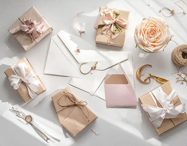 결혼 준비 체크리스트 | D-100부터 당일까지, 놓치면 안 되는 필수 항목 2 청첩장과 예물 준비를 하는 모습