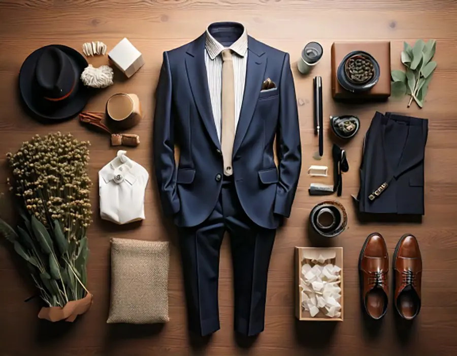 정장과 생활용품이 포함된 현대식 예물