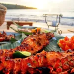 Jimbaran beach seafood dinner