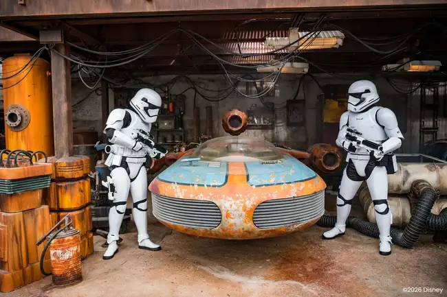 General scenic view of Disneyland Park attractions and landscape