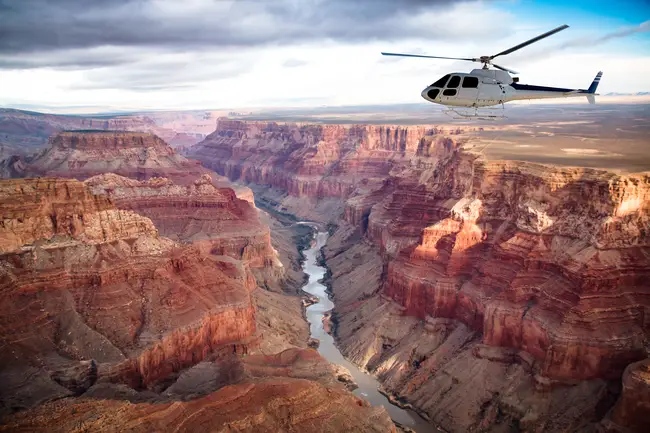 Champagne picnic landing at Grand Canyon floor
