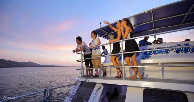 Fresh tuna sashimi and drinks on Guam cruise