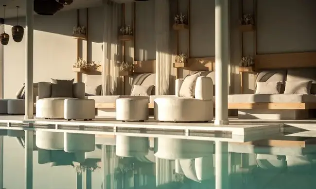 돌로미티 침봉들이 보이는 테라스 전경